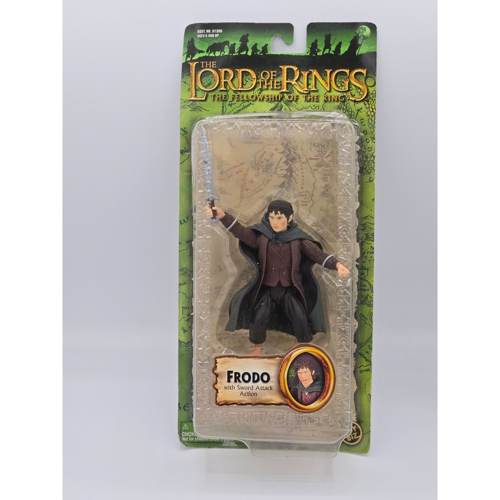 New Toy Biz 2003 Lord‎ of the Rings Figure: Frodo with sword Attack Action